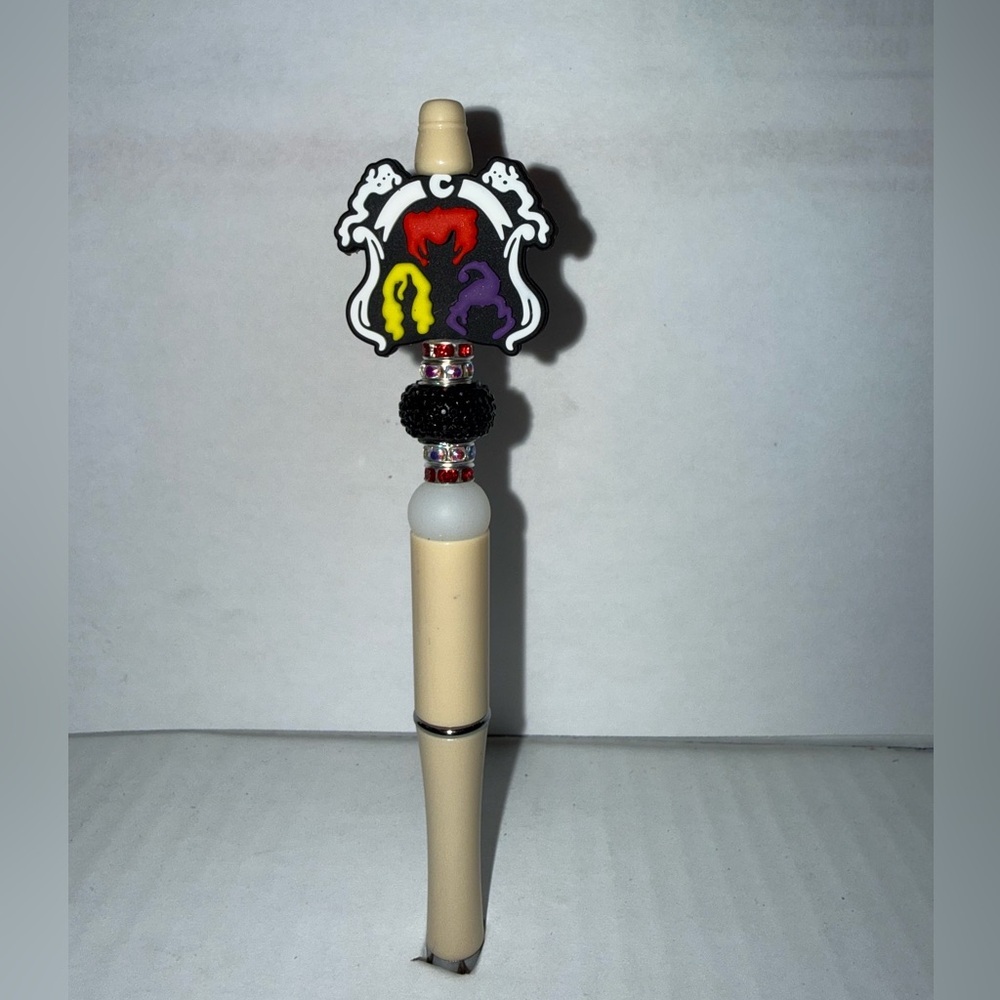 Handmade Beaded Pen- Hocus Pocus topper with resin and silicone beads